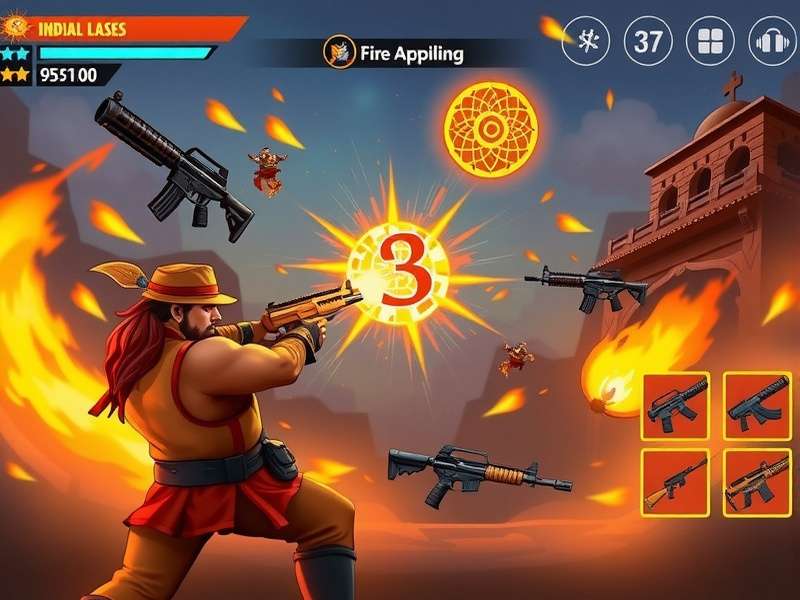 Fire Battle Boss gameplay screenshot showing intense battle action